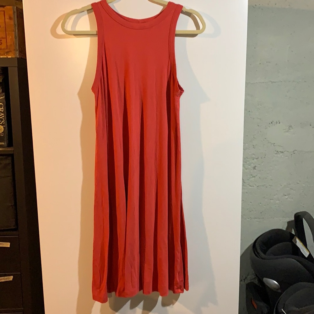 Coral sleeveless dress